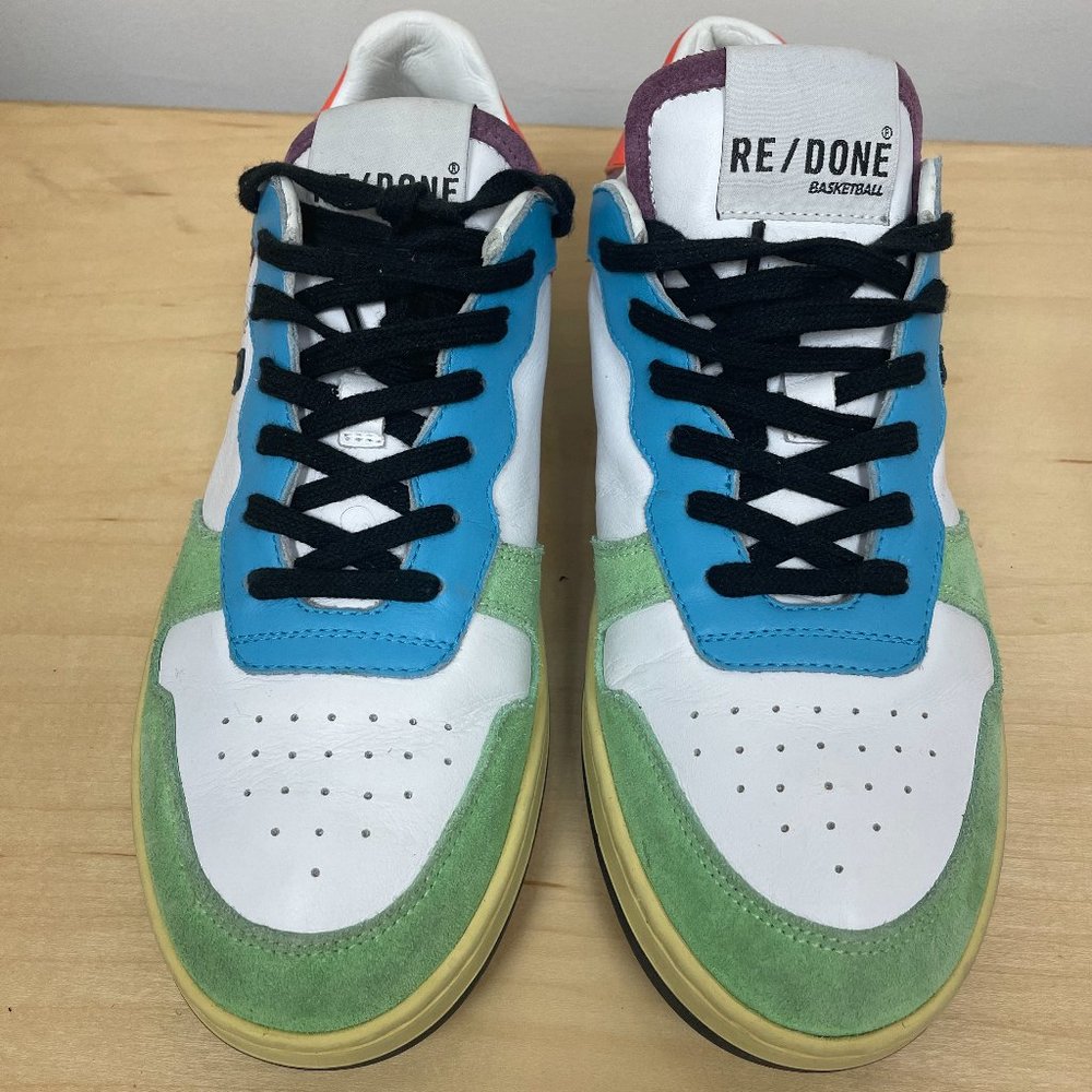 Lace-up Suede And Leather Sneakers